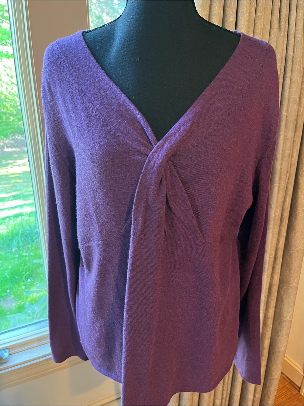 Chadwicks Plum V-Neck Twist Front Sweater